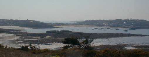 Hugh Town from Porth Loo