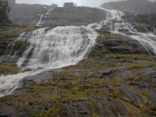 Waterfalls by the road from Milford Sound