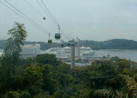 Singapore cable car from Mount Fabor
