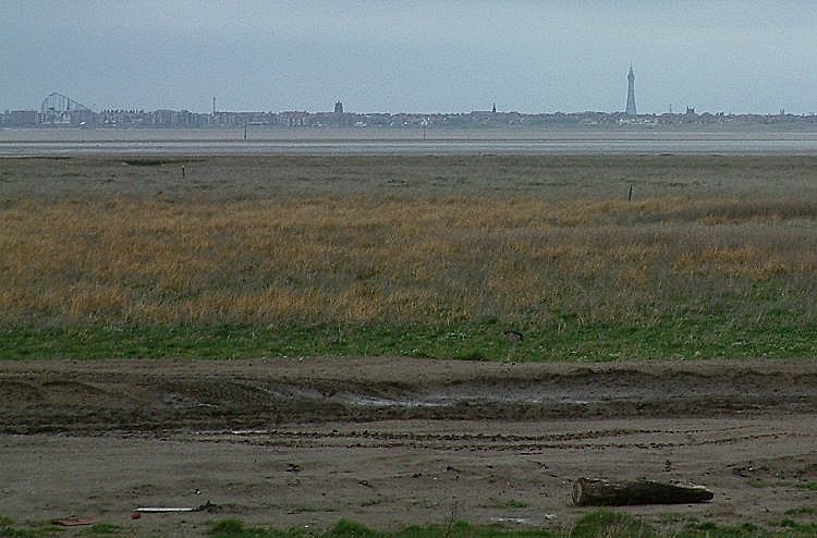 Blackpool across the River Ribble from Marshside, Southport, April 2003